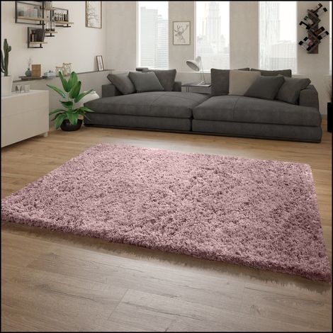 Paco Home Tappeto Salotto A Pelo Lungo, Shaggy Pelo Lungo Moderno Motivo Monocolore 200x290 cm, Viola