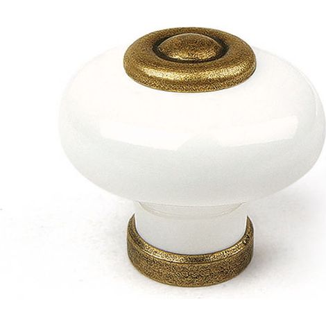 Pomo para Mueble  Estilo Clásico  Fabricado en Porcelana - Zamak  Acabado en Cuero Viejo  Medidas 313128 mm  Sistema de Fijación Atornillado  Incluye Tornillos M4  4 Unidades -