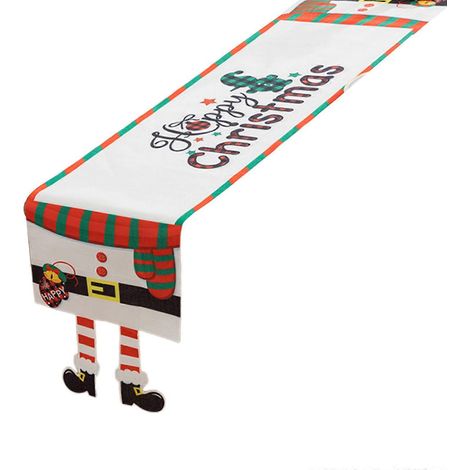 Chemin de table élégant sur le thème de Noël, nappe raffinée pour salon et cuisine, nappe de salle à manger attrayante, écharpe bonhomme de neige avec f (1/5)