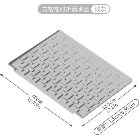 New diatomaceous earth absorbent mat, kitchen silicone anti-slip heat insulation mat, water cup and dish draining mat, wholesale square folding draining mat - dark gray -