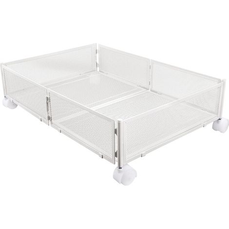 – Boîte de rangement sous lit avec roulettes – Dimensions 60 x 40 x 17 cm – Pliable pour un rangement compact – Stockage vêtements, chaussures, couvertures, livres (1/5)