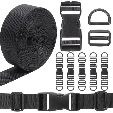 Accessoires de Paquet à Main Légères et Solide en Plastique et Nylon Set de 31 Pièces Boucles Coulissantes Réglables pour Sangles de Paquet à Dos (1/5)