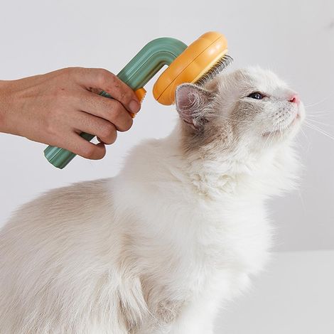 Brosse pour poils d'animaux, brosse de nettoyage et de toilettage, élimine en douceur les nœuds et les poils emmêlés du sous-poil. (1/5)