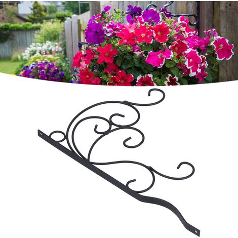 Support de Suspension Murale pour Plantes en Fer Décoratif Pot à Fleurs Cintre avec Vis pour Salon Balcony (1/5)