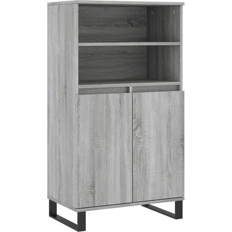 Credenza cassettiera mobile contenitore organizer cucina soggiorno salotto alto sonoma 60 x 36 x 110 cm legno ingegnerizzato grigio 020035380