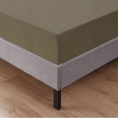 Lenzuolo Sotto Con Angoli Elastici 100% Puro Cotone Tortora - Una piazza e mezza