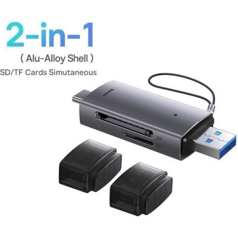lecteur de carte mémoire USB C et USB3.0 vers SD Micro SD TF,104 mo-s,2 to,accessoire pour ordinateur portable- 2-in-1[E649]
