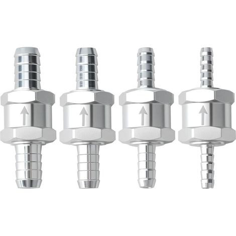 Clapet Anti retour en Aluminium de Carburant 6/8/10/12mm de retour de carburant en aluminium à sens unique pour Essence Diesel Huile Car Chrome Eau Auto Carburateur Systèmes Basse Pression Tuyau (1/5)