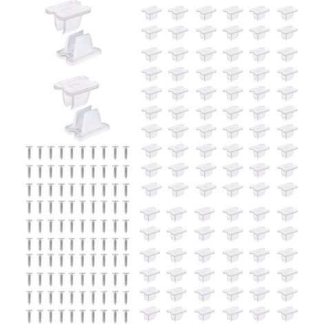 100 Clips de Fixation pour Bande LED, Supports de Fixation pour Corde Lumineuse Néon avec Vis pour Lumières de 5 à 6 mm de Large