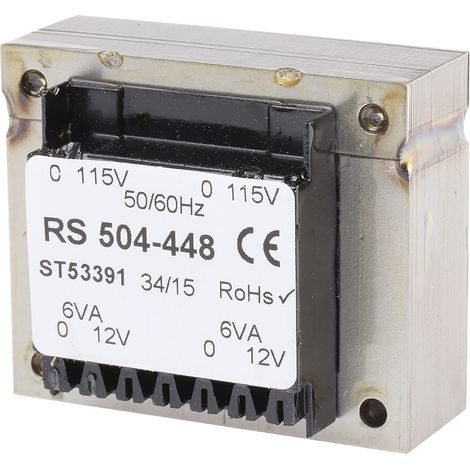 Transformateur pour circuit imprimé, Vout 12V c.a., 2 sorties, 12VA ( Prix pour 1 )