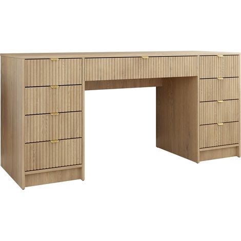 Mesa de oficina Comfivo Papilio I, Roble, Con cajones, Número de puertas: 0, Número de cajones: 0, 76x154x55cm