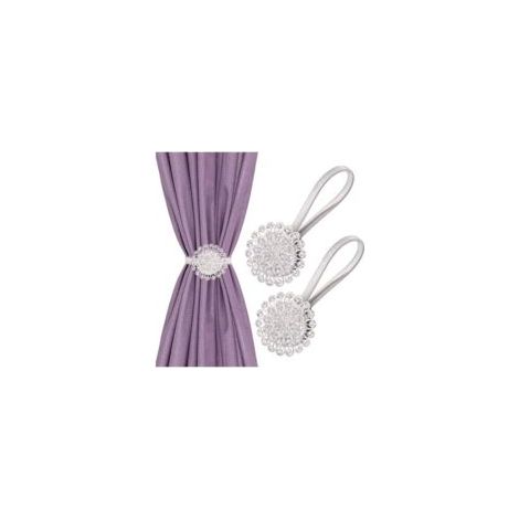 Sujetadores magnéticos de cristal para cortinas de 32 cm de largo, 2 clips magnéticos para cortinas, soportes de alambre con resorte, no requieren perforación, decoración para el hogar y la oficina – (1/4)