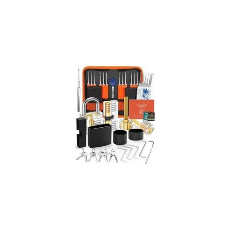 Kit de Crochetage Serrure 30+4 Pièces, 30 Pièces Lock Picking Kit, Outils de D’entraînement avec 4 Serrure Transparente Cadenas, pour Serruriers Débutant et Pro (1/5)