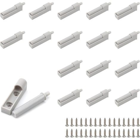 16 Pièces Amortisseur Porte Placard Gris - Amortisseur de Porte et Tiroir avec Embout Caoutchouc Anti-Bruit pour Armoire/Placard/Meuble (Blanc, 16 Pack) (1/5)