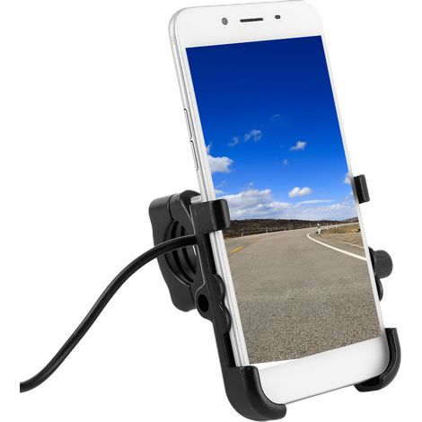 Support de téléphone portable pour moto, chargeur USB, charge rapide QC 3.0, DC 12-24 V (1/5)