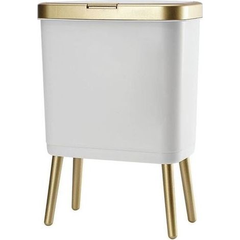 – Schmaler 4-Gallonen-Badezimmer-Mülleimer – Robuster Kunststoff – Geruchsdichter Deckel – Schlankes Design für beengte Platzverhältnisse (1/5)