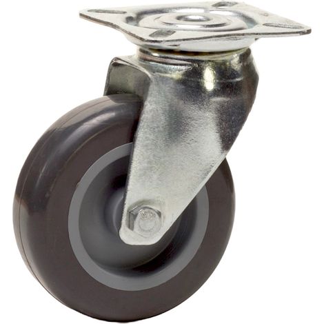 Roulette pivotante diamètre 50 mm caoutchouc Thermoplastique GRIS - 40 Kg