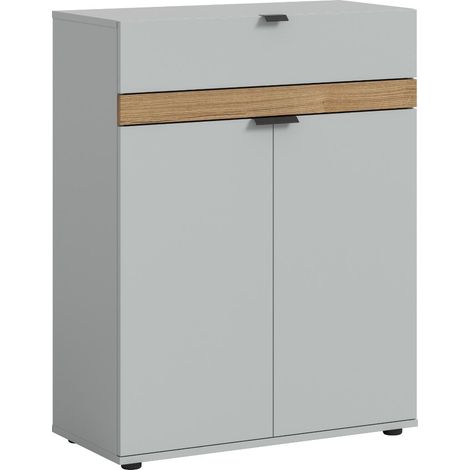 Naro Schuhschrank 2 Türen, 1 Schublade grau.