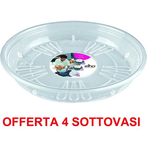 OFFERTA 4 SOTTOVASO TRASPARENTE UNI-SAUCER ROUND 21CM