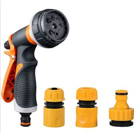 Lance d'arrosage haute pression 8 réglages pour tuyau d'eau - Pulvérisateur à main pour jardin, lavage de voiture, bain pour animaux (1/5)