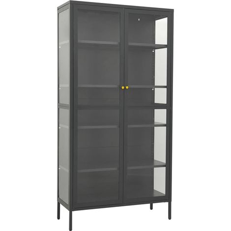 Maison Exclusive - Vetrina Antracite 90x40x180 cm in Acciaio e Vetro Temperato