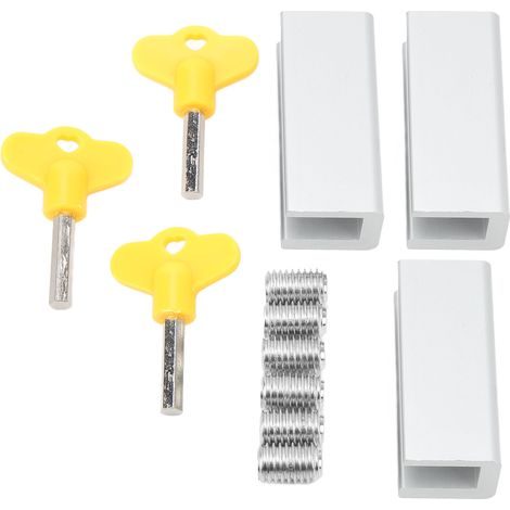 Serrure de sécurité pour fenêtre coulissante 3 pièces avec clé - Protection anti-effraction et sécurité enfant (1/5)