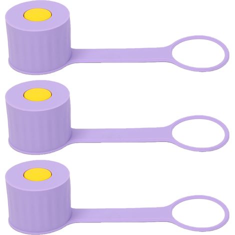 Coperchi in silicone riutilizzabili per caraffe d'acqua, a tenuta stagna, per bottiglie standard da 55-60 mm con tappo a vite, colore viola. (1/5)