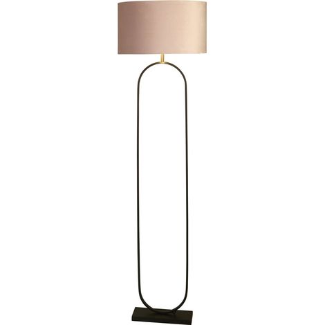 Searchlight Modish Lampadaire, noir, abat-jour rose 1x E27 (1/4)