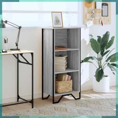Bibliothèque - 848607 - Sonoma gris - Bois d'ingénierie & métal - 50 x 31 x 106 cm (1/5)