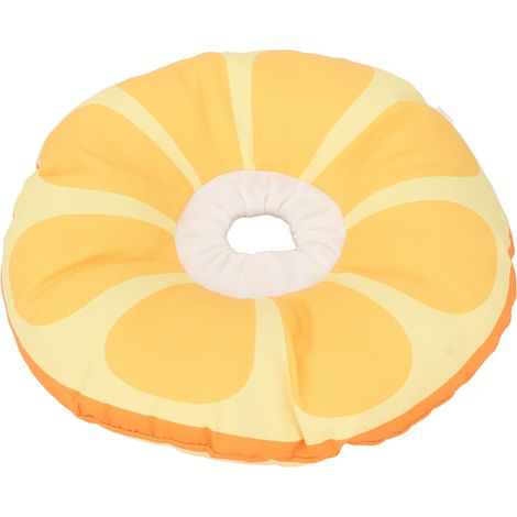 Verstellbares, wasserdichtes, niedliches und weiches Haustierhalsband mit Schamring für Katzen und Hunde, Orange, Größe M (1/5)