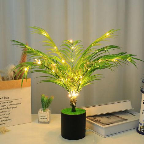 Pots de plantes artificielles, veilleuses LED de plantes simulées, lumières décoratives de paysage en pot USB (1/5)