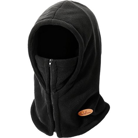 Passe-montagne polaire thermique coupe-vent pour homme et femme, noir (1/5)