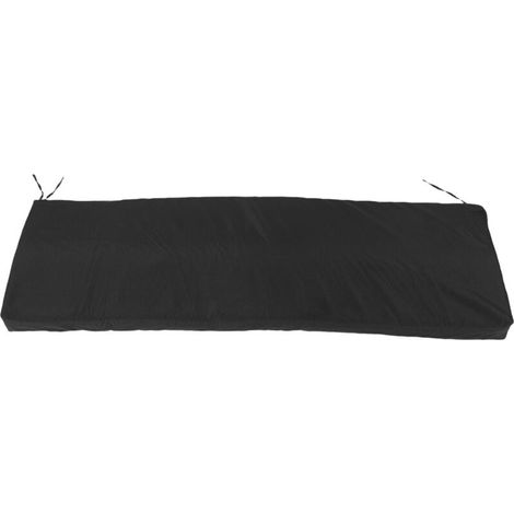 Jeffergarden Coussin de banc d'extérieur en éponge de Polyester, imperméable, antidérapant, chaise pivotante avec sangles, pour meubles de jardin et de Patio, noir (1/5)
