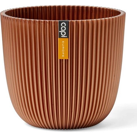 Capi Europe Übertopf Groove Kugel Kupferfarben metallic Ø 16,5 cm - Kunststoff