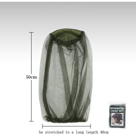 Lot de 2 moustiquaires, protection anti-insectes, en nylon à mailles fines, idéale pour la randonnée et le camping et les activités de plein air (Gris)