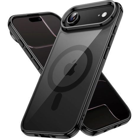 Handyhülle iPhone 17 Air MagSafe Stoßfest Transparent Schwarz (1/5)