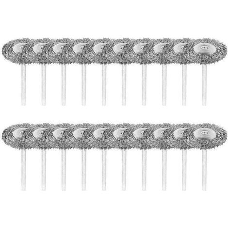 Set di 20 spazzole metalliche con gambo in acciaio inossidabile da 3 mm per lucidare l'utensile rotante Dremel Cisea