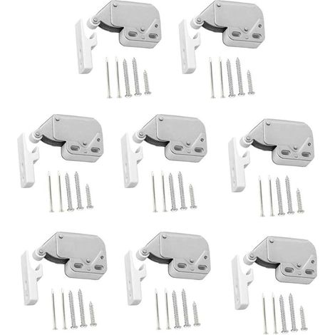 Fermeture à Ressort Porte d'Armoire Fermetures Push Blanc Loquet Push Verrou Push Serrure d'Armoire à Ressort Mini Latch Armoire Pousser Pour Ouvrir Pour Portes d'Armoires Avec Vis Push To Open (1/5)