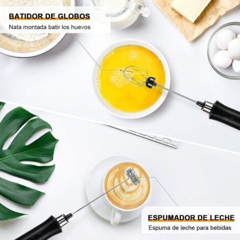 BUNTHAUS PA Mousseur à lait USB, mousseur à lait électrique, réglable en 3 vitesses, avec 3 batteurs en acier inoxydable, pour café, matcha,colacao, EW-071 (1/5)