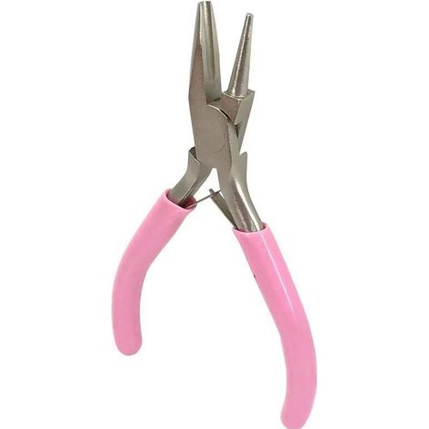 1 Stück 4,5 Zoll runder rosa Griff konkave Drahtschlaufenzange Präzisionszange Mini-Drahtbiegezange Drahtbiegewerkzeuge für DIY-Schmuckherstellungsliebhaber DIY-Essentials