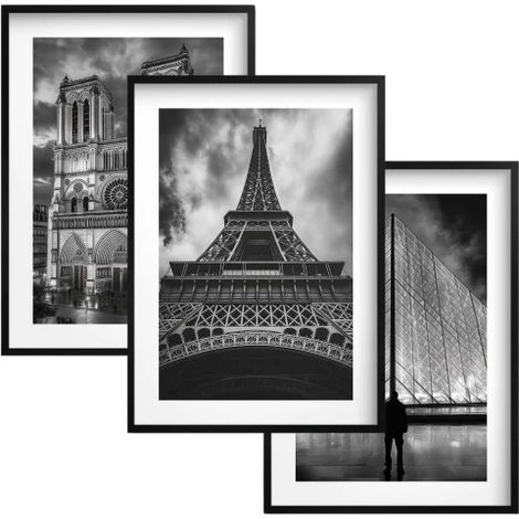 Quadri Poster da parete in bianco e nero per la parete con cornici Torre Eiffel di Parigi