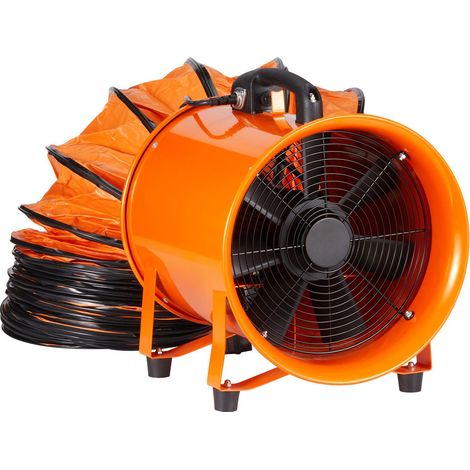 Ventilateur portable 203,2 mm avec gaine 5 m, 145W, débit 1020 CFM, extracteur industriel robuste pour poussière et fumée, usage domestique et professionnel. (1/5)