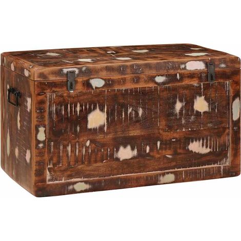 Boîte de rangement avec stockage Marron Bois de mangue massif