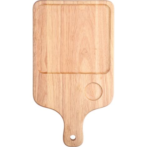 Planche à pain en bois d'hévéa irrégulière avec poignée, planche à découper en bois pour cuisine (1/5)