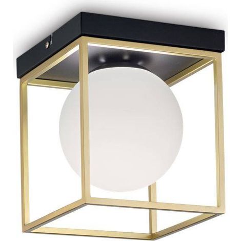 Ideal Lux Lingotto - Lámpara de techo 1 Light Globe Latón antiguo