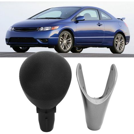 Pommeau de vitesses pour Honda Civic (2006‑2011) - 54130 SNA A81 ABS/Rubber Noir Argenté (1/5)
