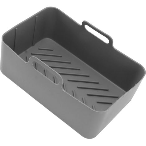 Récipient en silicone réutilisable pour friteuses sans huile, avec brosse, compatible avec les modèles Ninjaa DZ201 et DZ401, gris. (1/5)