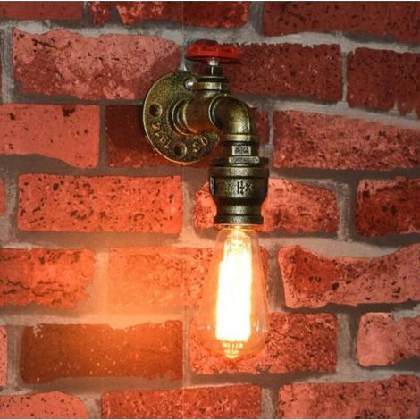 Vintage Applique murale Industrielle Ancienne Luminaire Tube Conduite D'eau Retro pour Maison Café Cuisine Salon et chambre ( non ampoules) (1/2)