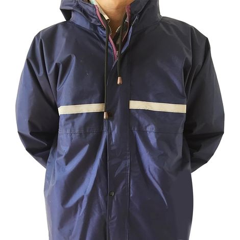 Combinaison de Travail Imperméable et Antistatique avec Capuche Tenue de Pluie Professionnelle Résistante Poussière pour Hommes Bleu Foncé (1/5)