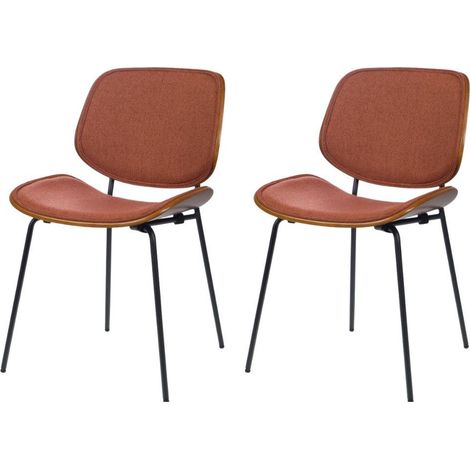 Amadeus - Chaise de salle Ă manger en tissu brique et bois Atlanta (lot de 2) (1/3)